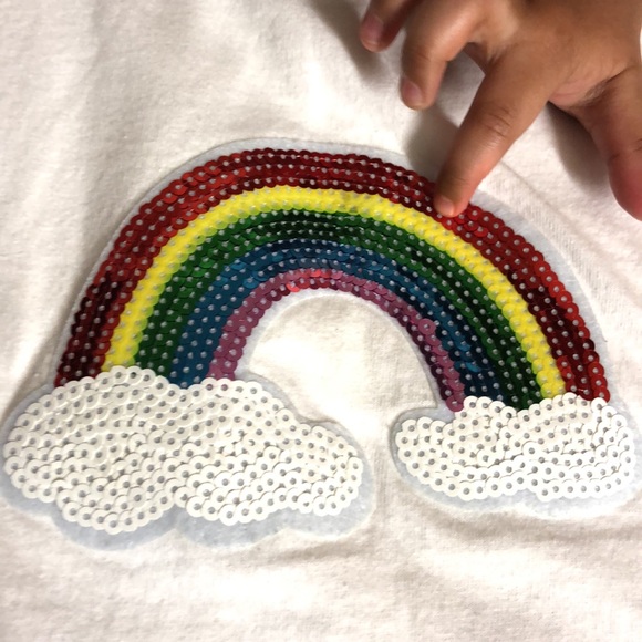 Gildan Tops - Gildan rainbow white t shirt . Small size- s/p/ ch.